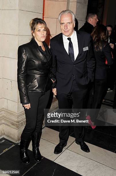Tracey Emin and Martin Roth attend the private view for the 'David Bowie Is' exhibition in partnership with Gucci and Sennheiser at the Victoria and...