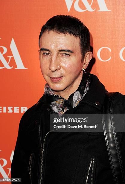 Marc Almond attends the private view for the 'David Bowie Is' exhibition in partnership with Gucci and Sennheiser at the Victoria and Albert Museum...