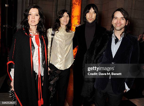 Katy England, Bella Freud, Bobby Gillespie and Alistair Mackie attend the private view for the 'David Bowie Is' exhibition in partnership with Gucci...