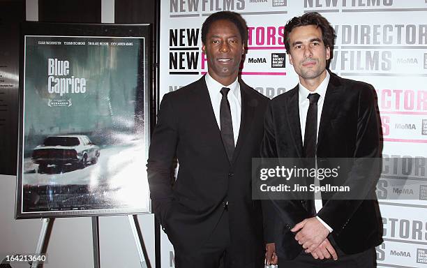 Actor Isaiah Washington and director Alexandre Moors attend the New Directors/New Films 2013 Opening Night screening of "Blue Caprice" at the Museum...