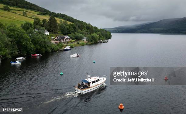 Nessie hunters board a boat on Loch Ness for what is being described as the biggest search for the Loch Ness Monster since the early 1970's being...