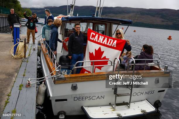 Nessie hunters board a boat on Loch Ness what is being described as the biggest search for the Loch Ness Monster since the early 1970's being held...