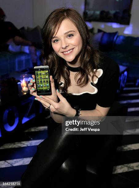 Chloe Moretz attends a celebration of the BlackBerry Z10 Smartphone launch at Cecconi's Restaurant on March 20, 2013 in Los Angeles, California.