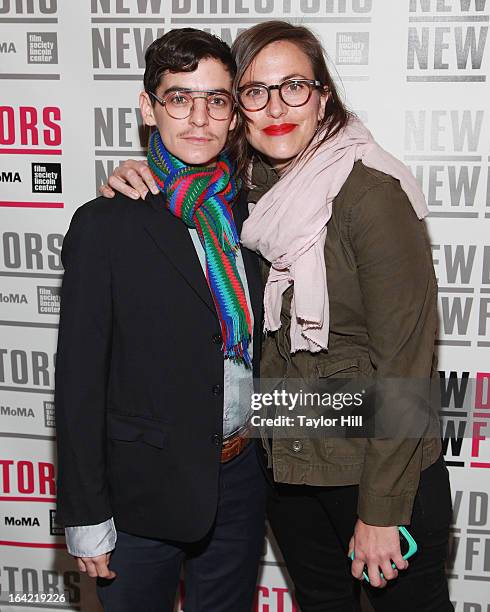 Samson of Le Tigre and Sarah Shapiro attend the New Directors/New Films 2013 opening night screening of "Blue Caprice" at the Museum of Modern Art on...