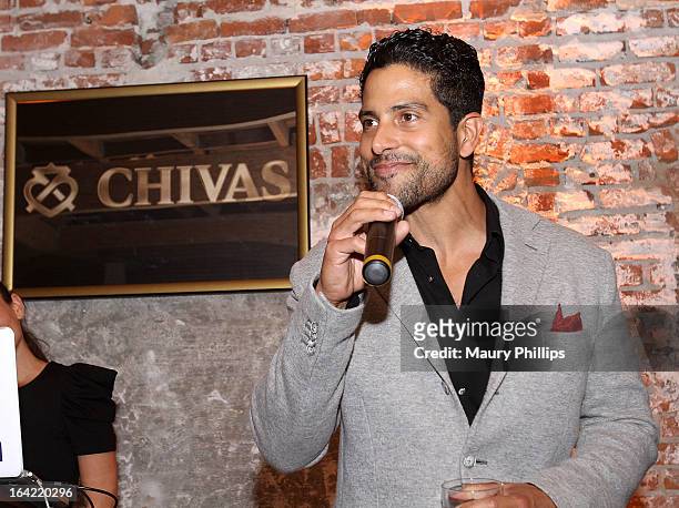 Adam Rodriguez toasts to chivarly and brotherhood at LA's Chivas Regal 1801 Club LA launch party on March 20, 2013 in Los Angeles, California.