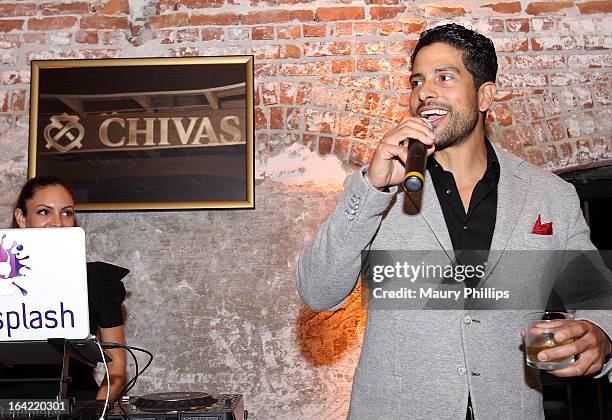 Adam Rodriguez toasts to chivarly and brotherhood at LA's Chivas Regal 1801 Club LA launch party on March 20, 2013 in Los Angeles, California.