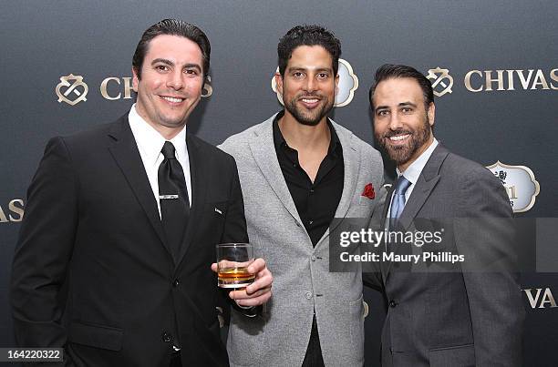 Cristian Olave, Adam Rodriguez and Rich Varga attend LA's Chivas Regal 1801 Club LA launch party on March 20, 2013 in Los Angeles, California.