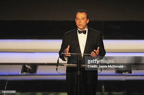Sergio Cabral Filho, Governor of Rio de Janeiro during the awards show for the 2013 Laureus World Sports Awards at the Theatro Municipal Do Rio de...
