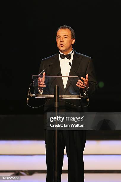 Sergio Cabral Filho, Governor of Rio de Janeiro during the awards show for the 2013 Laureus World Sports Awards at the Theatro Municipal Do Rio de...