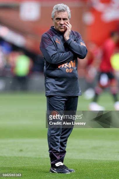 Juanma Lillo, Assistant Coach of Manchester City, looks on ahead of the Premier League match between Sheffield United and Manchester City at Bramall...