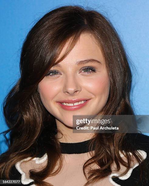Actress Chloe Grace Moretz attends the BlackBerry Z10 Smartphone launch party at Cecconi's Restaurant on March 20, 2013 in Los Angeles, California.
