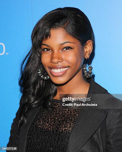 Recording Artist Diamond White attends the BlackBerry Z10 Smartphone launch party at Cecconi's Restaurant on March 20, 2013 in Los Angeles,...