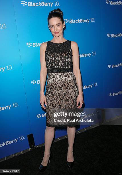 Actress Alex Lombard attends the BlackBerry Z10 Smartphone launch party at Cecconi's Restaurant on March 20, 2013 in Los Angeles, California.