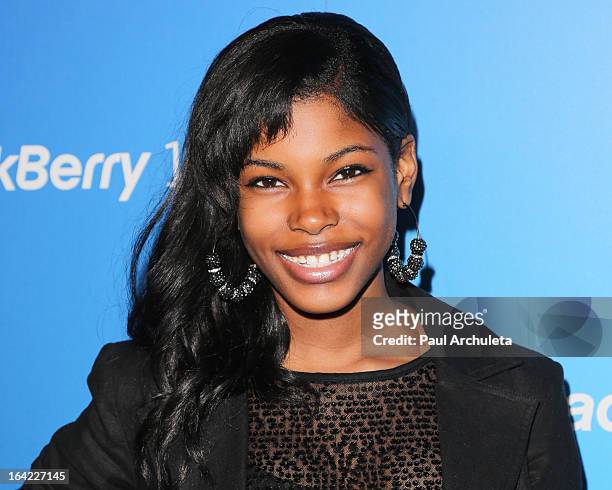 Recording Artist Diamond White attends the BlackBerry Z10 Smartphone launch party at Cecconi's Restaurant on March 20, 2013 in Los Angeles,...