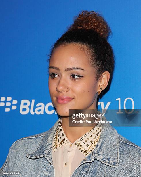 Actress Nathalie Emmanuel attends the BlackBerry Z10 Smartphone launch party at Cecconi's Restaurant on March 20, 2013 in Los Angeles, California.