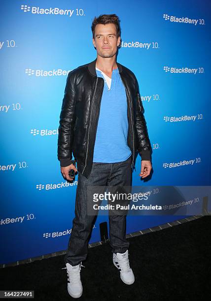 Actor Josh Duhamel attends the BlackBerry Z10 Smartphone launch party at Cecconi's Restaurant on March 20, 2013 in Los Angeles, California.