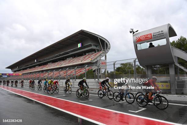 Pieter Serry of Belgium and Team Soudal - Quick Step, Nelson Oliveira of Portugal and Movistar Team, Rubén Fernández of Spain and Team Cofidis and a...