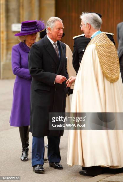 Prince Charles,Prince of Wales and Camilla, Duchess of Cornwall arrive for the enthronement service for the Archbishop of Canterbury at Canterbury...