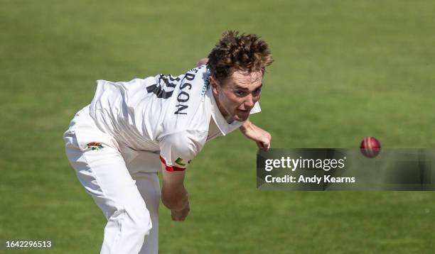 George Balderson of Lancashire in delivery stride during the LV= Insurance County Championship Division 1 match between Northamptonshire and...