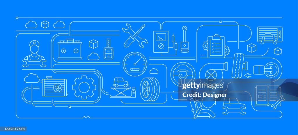 CAR SERVICE Related Banner Design for Web Page, Headline, Brochure, Annual Report and Book Cover