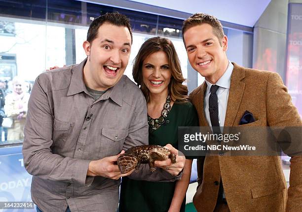 Zoologist Jeff Musial, NBC News' Natalie Morales and E!'s Jason Kennedy appear on NBC News' "Today" show on March 21, 2013 --