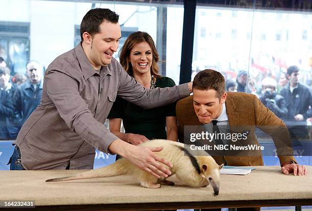 Zoologist Jeff Musial, NBC News' Natalie Morales and E!'s Jason Kennedy appear on NBC News' "Today" show on March 21, 2013 --