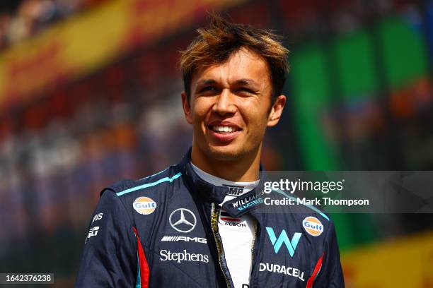 Alexander Albon of Thailand and Williams prepares to drive on the grid during the F1 Grand Prix of The Netherlands at Circuit Zandvoort on August 27,...