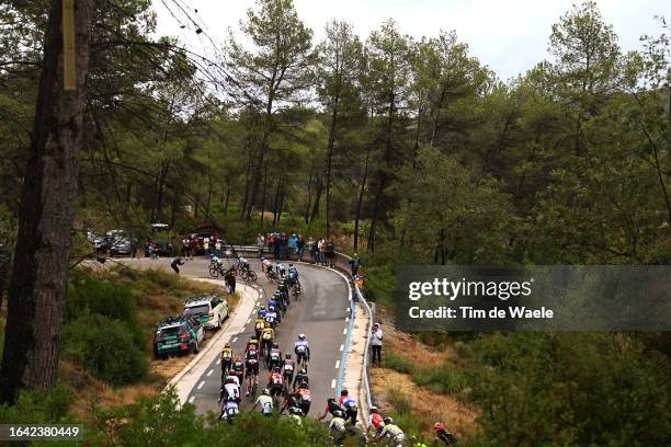 General view of the peloton passing through a landscape during the 78th Tour of Spain 2023, Stage 2 a 181.8km stage from Mataró to Barcelona / #UCIWT...