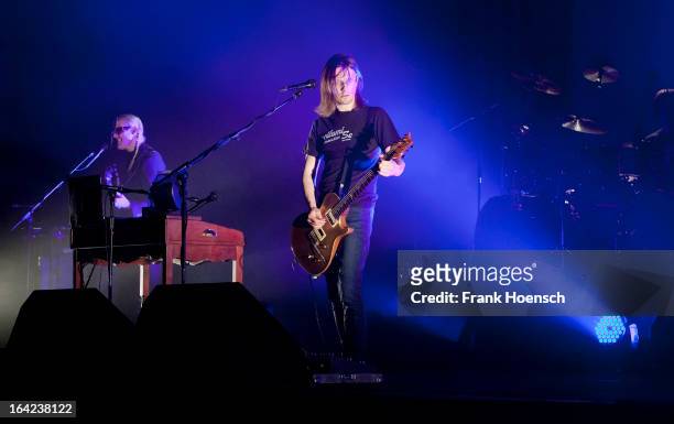 British singer Steven Wilson performs live during a concert at the Huxleys on March 21, 2013 in Berlin, Germany.