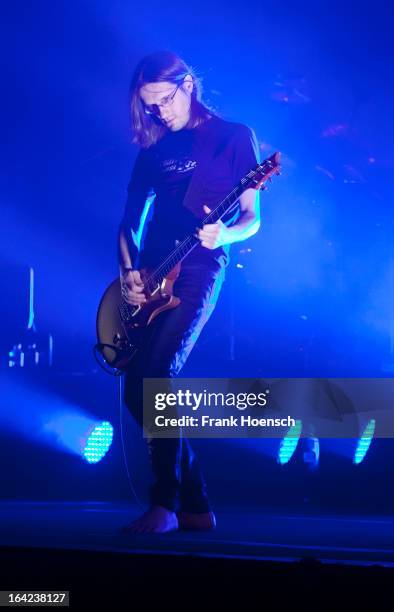 British singer Steven Wilson performs live during a concert at the Huxleys on March 21, 2013 in Berlin, Germany.