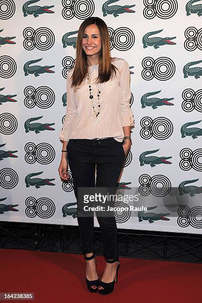 Michela Coppa attends Lacoste 80th Anniversary cocktail party at La Rinascente on March 21, 2013 in Milan, Italy.