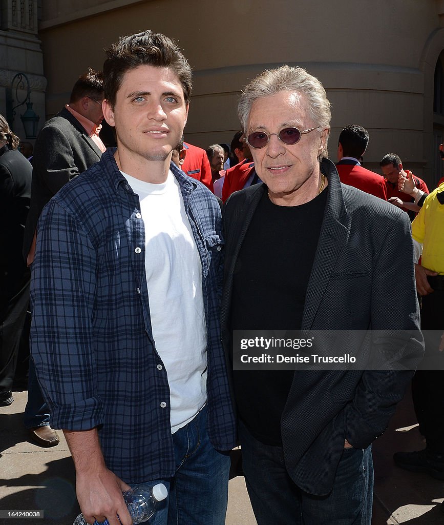 Francesco Valli and his father Frankie Valli attend Frankie Valli And