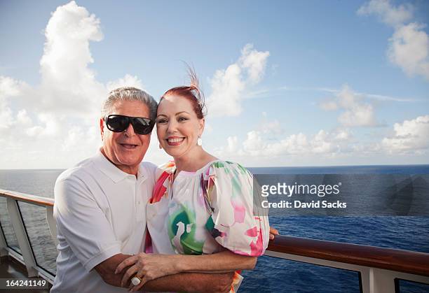 retired couple on a cruise ship - cruise deck stock pictures, royalty-free photos & images