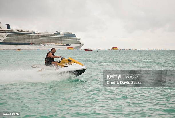 man on jetski - cruise ship fun stock pictures, royalty-free photos & images