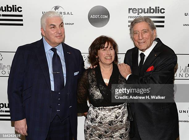 Mitch Winehouse, Janis Winehouse Collins, and Tony Bennett attend the 2013 Amy Winehouse Foundation Inspiration Awards and Gala at The...