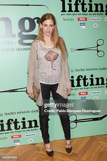 Sara Ballesteros attends the "Lifting" premiere at Infanta Isabel Theatre on March 21, 2013 in Madrid, Spain.