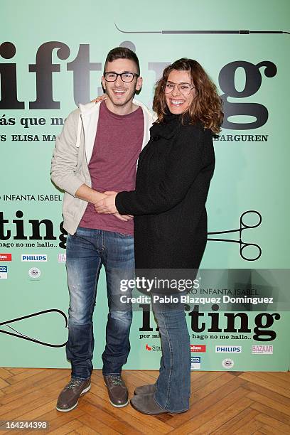 David Castillo and Neus Sanz attend the "Lifting" premiere at Infanta Isabel Theatre on March 21, 2013 in Madrid, Spain.