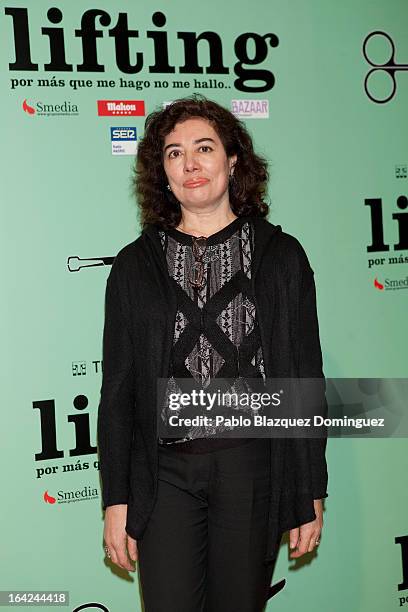 Chus Gutierrez attends the "Lifting" premiere at Infanta Isabel Theatre on March 21, 2013 in Madrid, Spain.