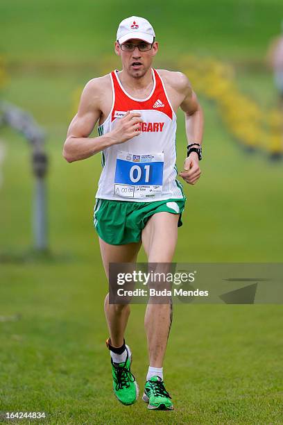 Adam Marosi of Hungary competes in the Men's Pentathlon during the Modern Pentathlon World Cup Series 2013 at Complexo Deodoro on March 21, 2013 in...
