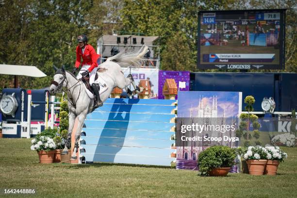 Kukuk Christian riding Mumbai during the FEI Jumping European Championship Milan at Hippodrome of San Siro on September 3, 2023 in Milan, Italy.