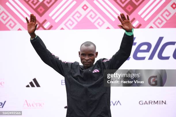 Edwin Kiprop Kiptoo of Kenya, third place of the Men´s 2023 Mexico City Marathon on August 27, 2023 in Mexico City, Mexico.