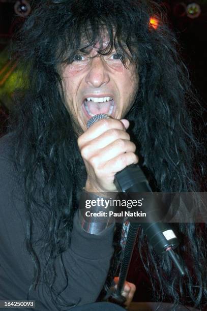 American singer Joey Belladonna of the band Anthrax performs on stage at the House of Blues, Chicago, Illinois, May 1, 2005.