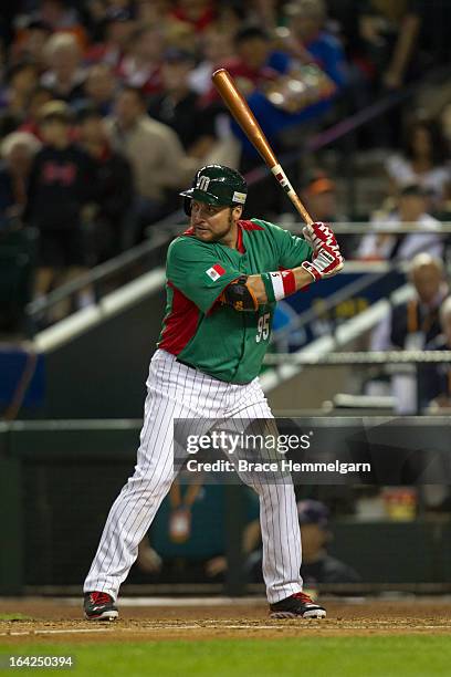 Karim Garcia of Mexico bats against USA during the World Baseball Classic First Round Group D game on March 8, 2013 at Chase Field in Phoenix,...