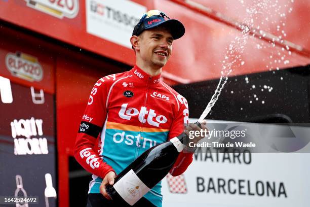 Andreas Kron of Denmark and Team Lotto Dstny celebrates at podium as stage winner during the 78th Tour of Spain 2023, Stage 2 a 181.8km stage from...