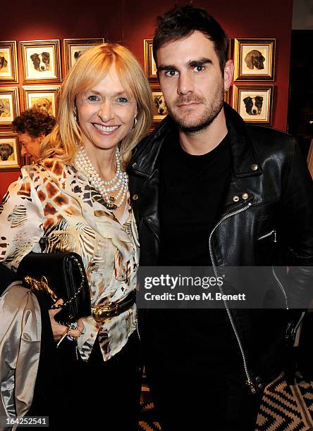 Diane Millstead and Oscar Humphries attend a book launch party for 'Nicky Haslam's Folly de Grandeur: Romance and Revival in an English Country...