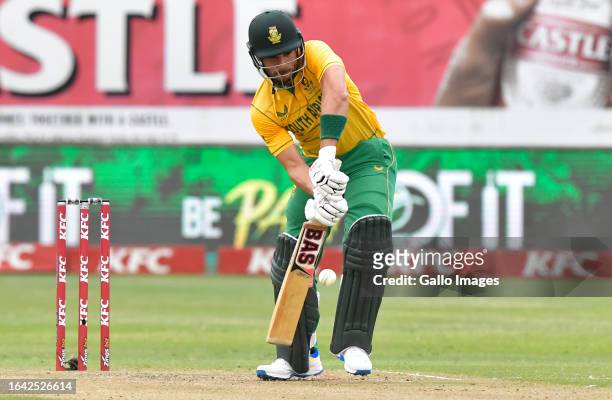 Reeza Hendricks of South Africa during the 3rd KFC T20 International match between South Africa and Australia at Hollywoodbets Kingsmead Stadium on...