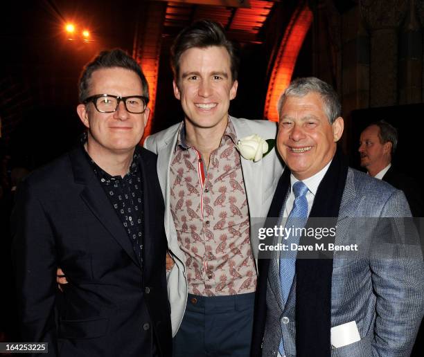 Matthew Bourne, Gavin Creel and Sir Cameron Mackintosh attend an after party following the press night performance of 'The Book of Mormon' at the...