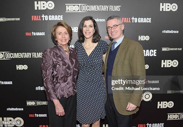 Congresswoman Nancy Pelosi, her daughter, filmmaker Alexandra Pelosi, and film subject, former NJ Governor Jim McGreevey attend the New York premiere...
