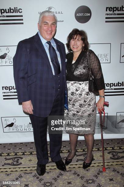 Mitch Winehouse and Janis Winehouse Collins attends the 2013 Amy Winehouse Foundation Inspiration Awards and Gala at The Waldorf=Astoria on March 21,...