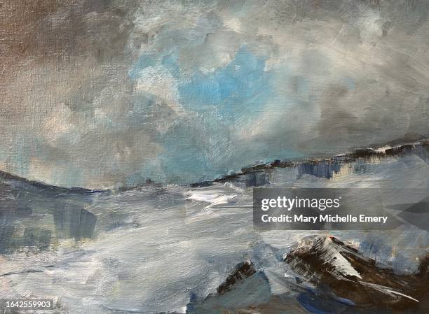 abstract seascape - ocean waves crashing stock illustrations
